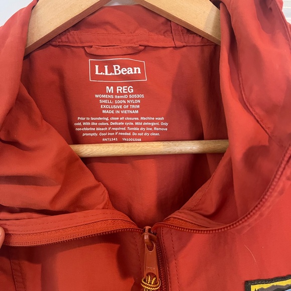 LL Bean Mountain Classic Anorak wind breaker retro color block medium hood - Picture 2 of 10
